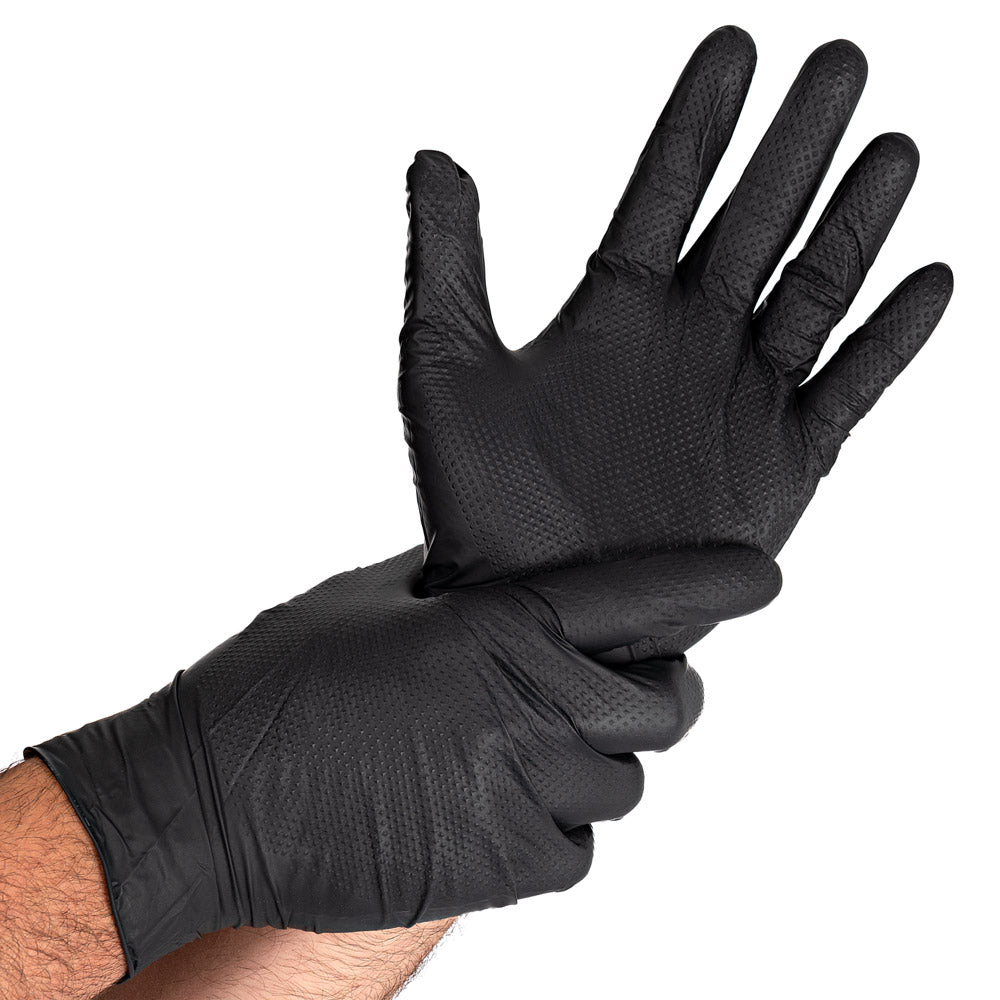 Nitrilhandschuhe Diamond Grip | puderfrei - schwarz