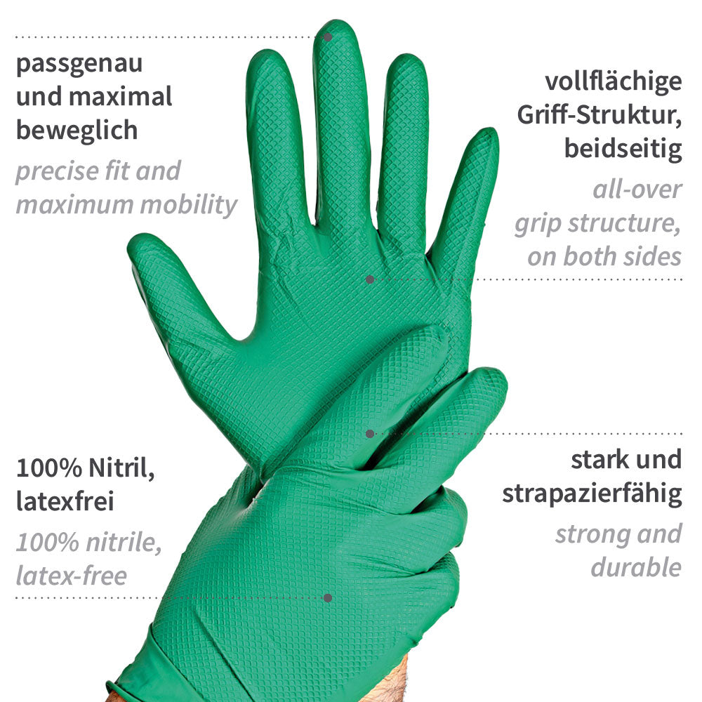 Nitrilhandschuhe Power Grip | puderfrei - grün