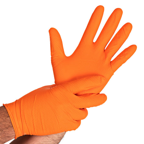 Nitrilhandschuhe Power Grip | puderfrei - orange