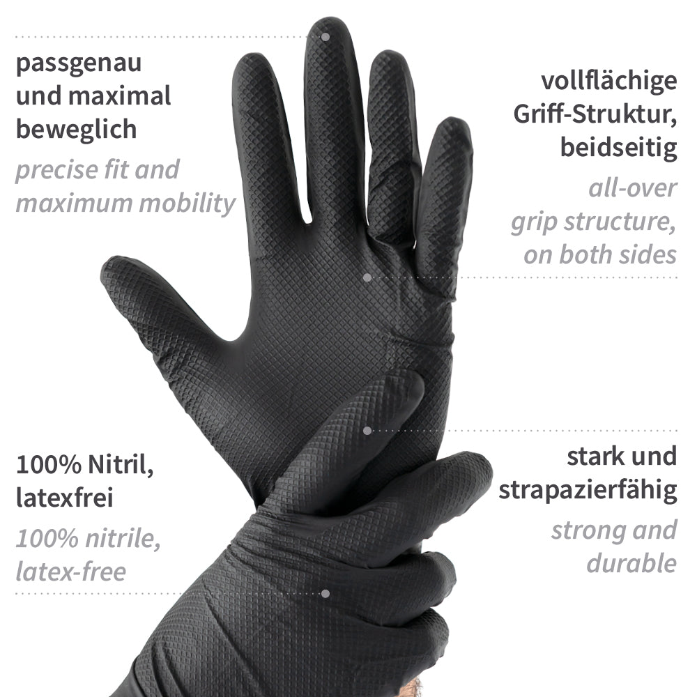 Nitrilhandschuhe Power Grip Light | puderfrei - schwarz