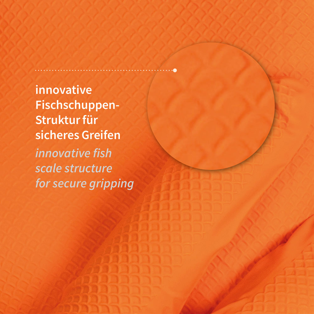 Nitrilhandschuhe Power Grip | puderfrei - orange