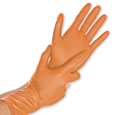 Nitrilhandschuhe Power Grip Long "Extra" | puderfrei - orange