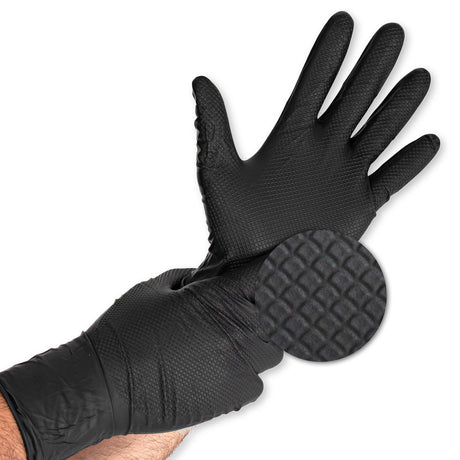 Nitrilhandschuhe Power Grip Long "Extra" | puderfrei - schwarz