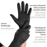 Nitrilhandschuhe Power Grip Long | puderfrei - schwarz