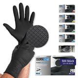 Nitrilhandschuhe Power Grip Long | puderfrei - schwarz
