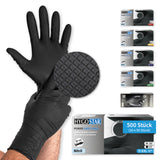 Nitrilhandschuhe Power Grip Long | puderfrei - schwarz