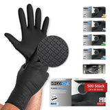 Nitrilhandschuhe Power Grip Long | puderfrei - schwarz