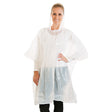 Regenponchos mit Kapuze | PE - weiß