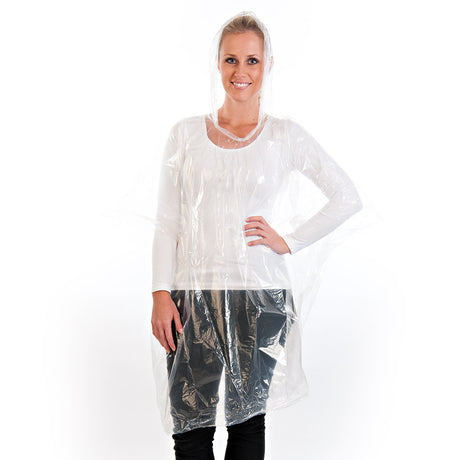 Regenponchos mit Kapuze | PE - transparent
