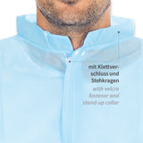 Besucherkittel mit Klettverschluss, Stehkragen | PP - blau