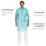 Besucherkittel Light mit Druckknöpfen, Stehkragen | PP - grün