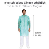 Besucherkittel Light mit Druckknöpfen, Stehkragen | PP - grün