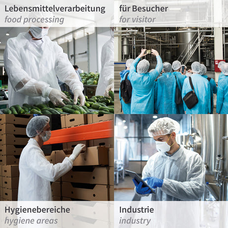 Besucherkittel Light mit Druckknöpfen, Stehkragen | PP - weiß