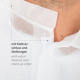 Besucherkittel mit Klettverschluss, Stehkragen | PP - weiß