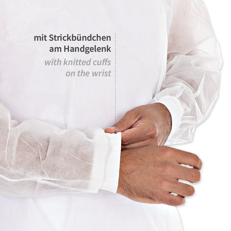 Kittel Med mit Strickbündchen | PP - weiß