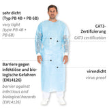 Schutzkittel Protect Typ PB 4B + PB 6B | PP, PE teil-laminiert - blau