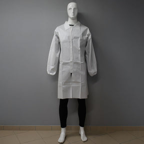 Laborkittel mit Strickbündchen Typ PB 6B | Microporous - weiß