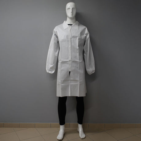 Laborkittel mit Strickbündchen Typ PB 6B | Microporous - weiß