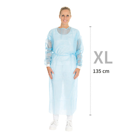 Kittel Med Eco mit Nackenbindeband | PP, PE teil-laminiert - blau