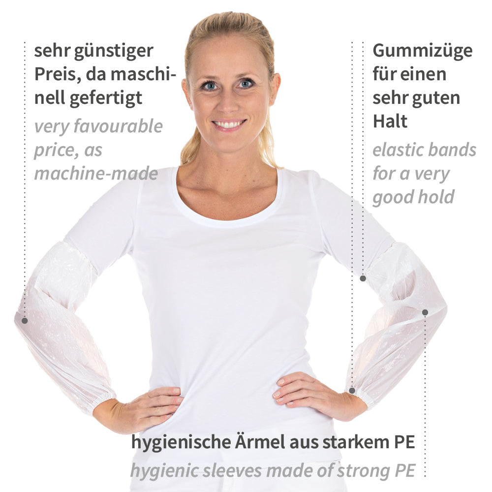 Ärmelschoner Strong | PE, maschinell gefertigt - weiß