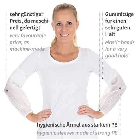 Ärmelschoner Strong | PE, maschinell gefertigt - weiß