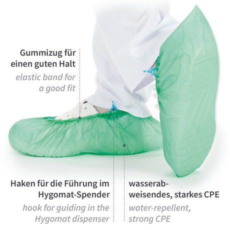 Überschuhe für Hygomat | CPE - grün