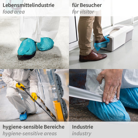 Überschuhe für Hygomat Clipless | PP/CPE - weiß-blau