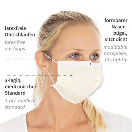 Mundschutz Typ II, 3-lagig | PP - gelb