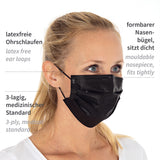 Mundschutz Typ II, 3-lagig | PP - schwarz