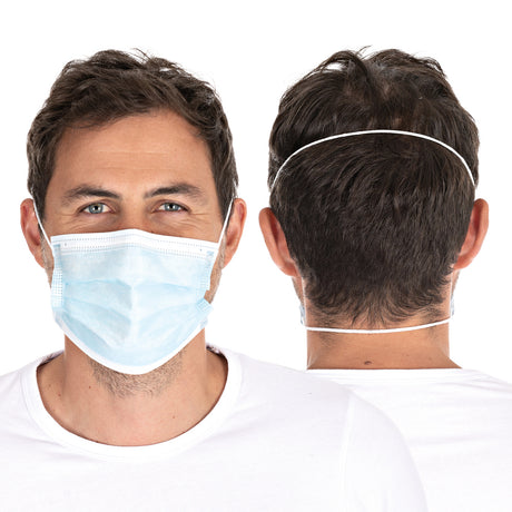 Mundschutz Typ II, 3-lagig | PP, Kopfband - blau