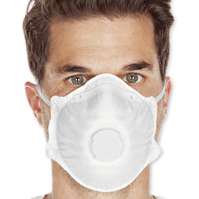 Atemschutzmasken FFP1 NR mit Ventil, vorgeformt | PP - weiß