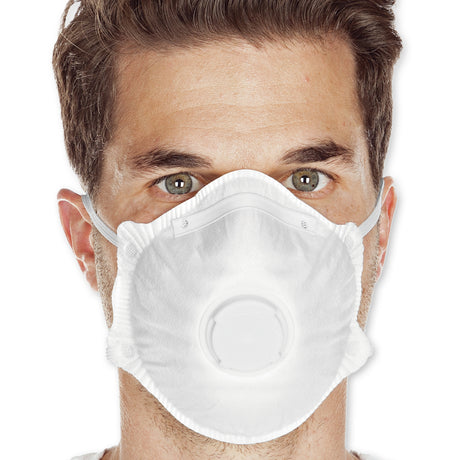 Atemschutzmasken FFP1 NR mit Ventil, vorgeformt | PP - weiß
