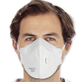 Atemschutzmasken FFP2 NR mit Ventil, vertikal faltbar | PP, Sparpack - weiß