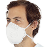 Atemschutzmasken FFP2 NR mit Ventil, vertikal faltbar | PP, Sparpack - weiß