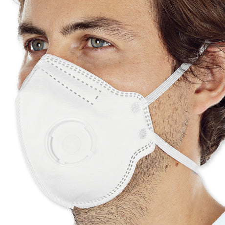 Atemschutzmasken FFP2 NR mit Ventil, vertikal faltbar | PP - weiß
