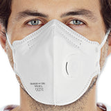 Atemschutzmasken FFP2 NR mit Ventil, vertikal faltbar | PP, Sparpack - weiß
