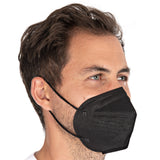 Atemschutzmasken FFP2 NR, vertikal faltbar, Ohrschlaufen, schwarz | PP, Aktionsartikel - schwarz
