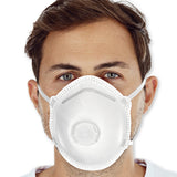 Atemschutzmasken FFP2 NR mit Ventil, vorgeformt | PP, Sparpack - weiß