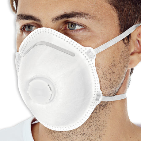 Atemschutzmasken FFP2 NR mit Ventil, vorgeformt | PP - weiß