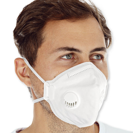 Atemschutzmasken FFP3 NR mit Ventil, vertikal faltbar | PP - weiß