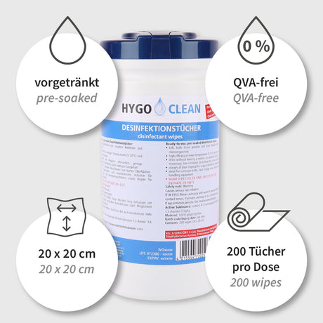 Desinfektionstücher QAV frei | PP - blau