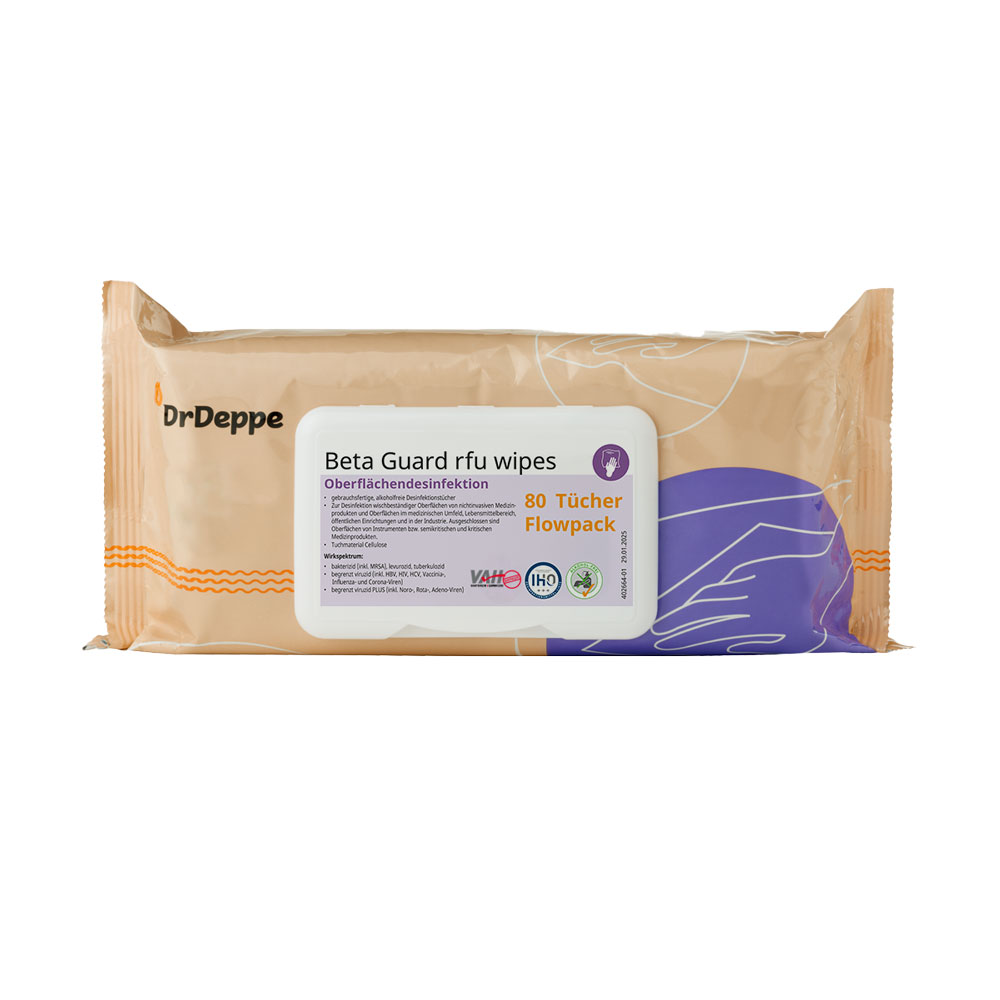 Dr Deppe BetaGuard rfu wipes, Flächendesinfektionstücher - weiß