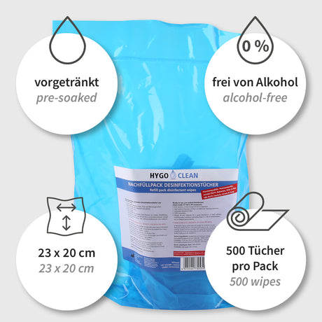 Desinfektionstücher alkoholfrei | PP - blau