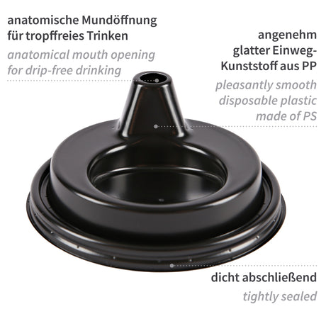 Schnabeldeckel für Schnabelbecher | PP - schwarz