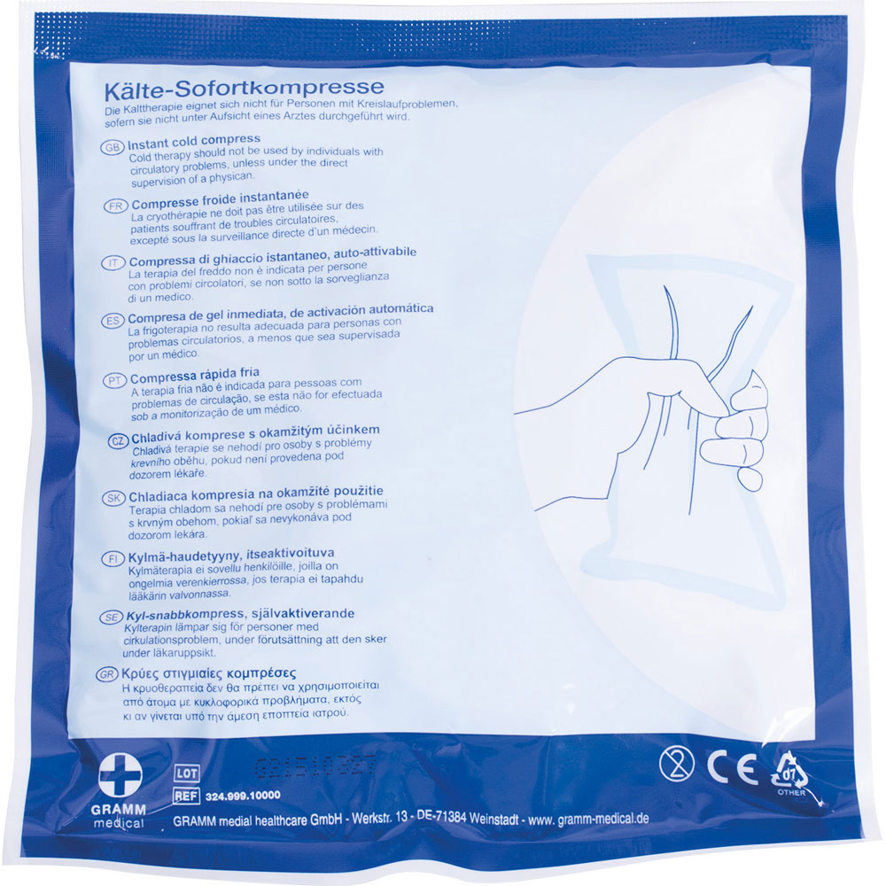 Gramm Medical ACTIOMEDIC® Kälte-Sofortkompresse, selbstaktivierbar - blau