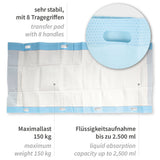 Umbettungslaken absorbierend | PP/Zellulose/PE - blau-weiß