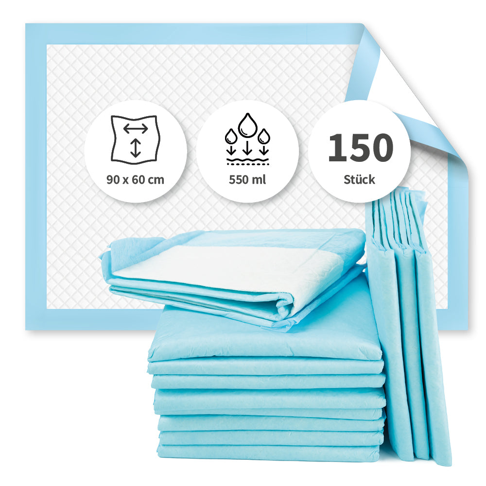 Bettunterlagen | PP/Recyclingpapier/PE - weiß-blau