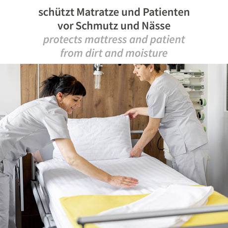 Bettunterlagen, 12-lagig | PP/Recyclingzellulose/PE - braun-blau