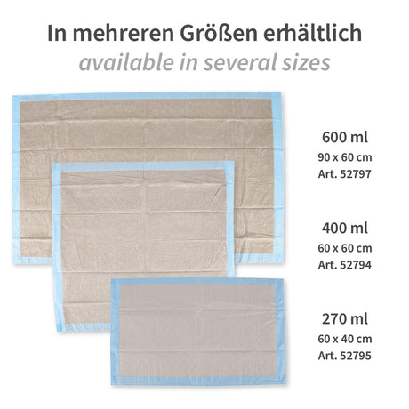 Bettunterlagen, 8-lagig | PP/Recyclingzellulose/PE - braun-blau
