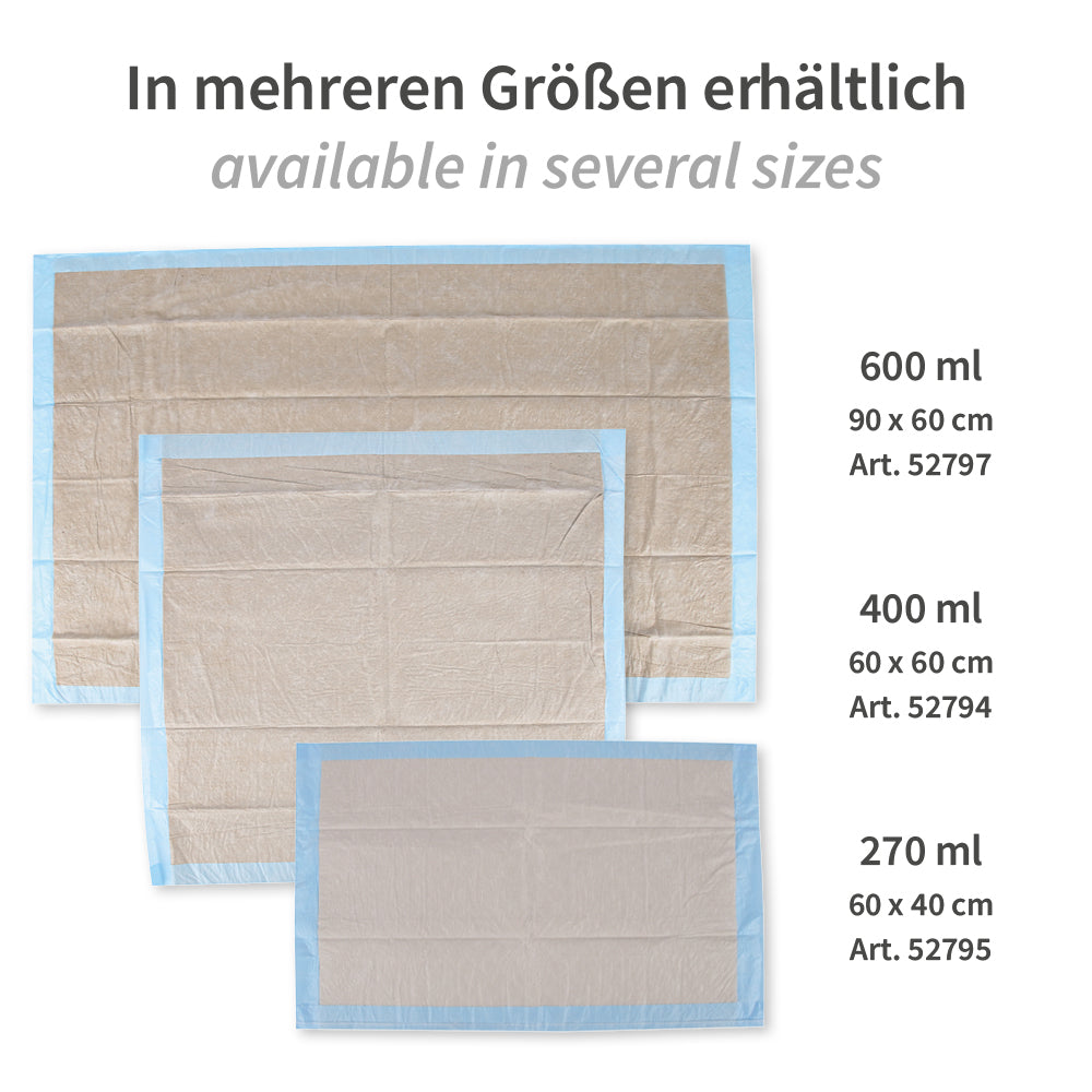 Bettunterlagen, 8-lagig | PP/Recyclingzellulose/PE - braun-blau